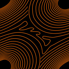 orange circles lines pattern black background