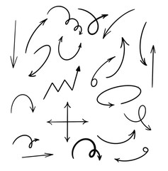 vector hand drawn arrows set on a white background