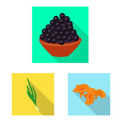 Vector illustration of taste and product logo. Collection of taste and cooking vector icon for stock.