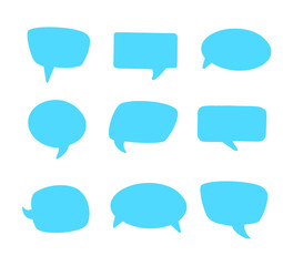 Stickers of speech bubbles vector set. Speech bubbles hand drawn sketch set.