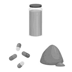 Vector design of plant and weed sign. Collection of plant and sea stock symbol for web.