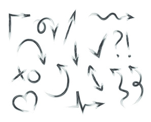 Watercolor arrows set