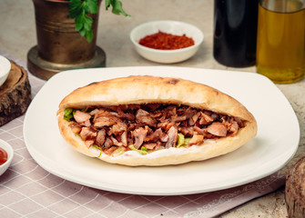 classic chicken doner in the plate