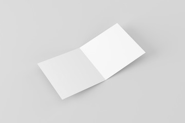 Square Bifold Business Card White Blank Mockup