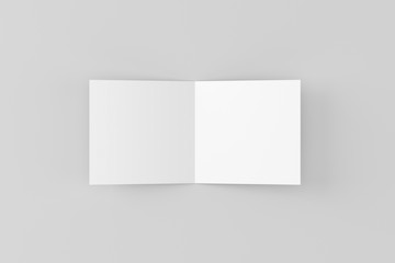 Square Bifold Business Card White Blank Mockup
