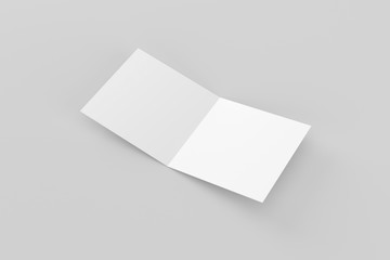 Square Bifold Business Card White Blank Mockup