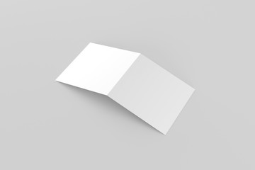 Square Bifold Business Card White Blank Mockup