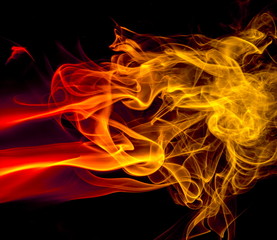 Obraz premium Colored smoke on black background