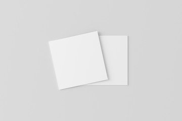 Square Business Card White Blank Mockup