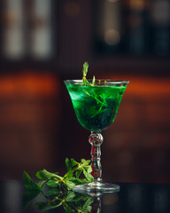 green tarragon lemonade on the table