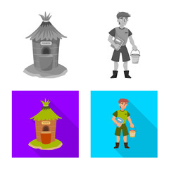 Vector design of nature and fun icon. Collection of nature and entertainment stock symbol for web.