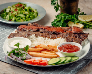 iskender kebab on the table