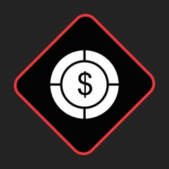 Dollar Target Icon For Your Design,websites and projects.