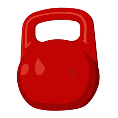 Kettlebell red realistic vector illustration isolated