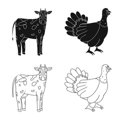 Vector design of breeding and kitchen symbol. Set of breeding and organic vector icon for stock.