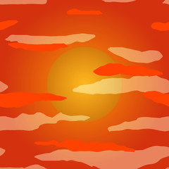 sun cloud abstract pattern vector illustration