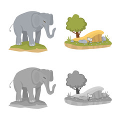 Vector illustration of nature and fun logo. Collection of nature and entertainment stock vector illustration.