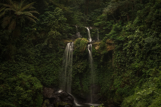 waterfall in deep forest
