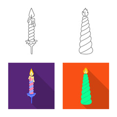 Vector design of relaxation and flame sign. Collection of relaxation and wax vector icon for stock.