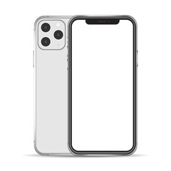 Smartphone mockup  gray color isolated on background