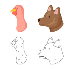 Vector design of agriculture and breeding sign. Collection of agriculture and organic stock vector illustration.