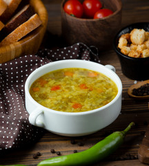 vegetable soup on the table