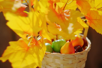 Naklejka na ściany i meble Bright colorful autumn mood. Autumn motives.