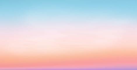 Pastel colors vector romantic sunrise sky background - 298074532