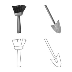 Vector design of story and items logo. Set of story and attributes stock vector illustration.