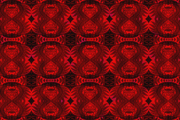 Textured African fabric, black and red colors