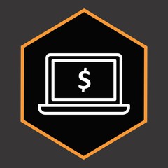  Laptop Money Icon For Your Design,websites and projects.