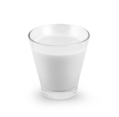 glass of milk on white background