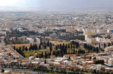 Fototapeta na wymiar Panorama of Shiraz one of the bigest cities in Iran.