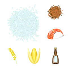 Vector design of food and organic logo. Set of food and agricultural vector icon for stock.