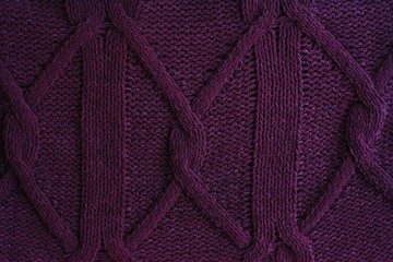 Beautiful knitted Burgundy sweater close up view