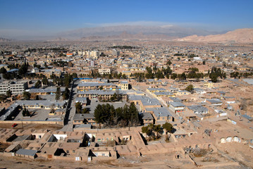 Fototapeta premium Panorama of Kerman town, Iran.
