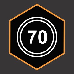 Speed Limit 70 Icon For Your Design,websites and projects.