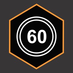 Speed Limit 60 Icon For Your Design,websites and projects.