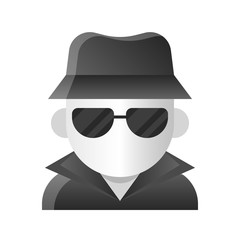 Invisible man vector illustration, Halloween gradient style icon