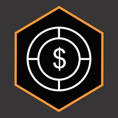 Dollar Target Icon For Your Design,websites and projects.