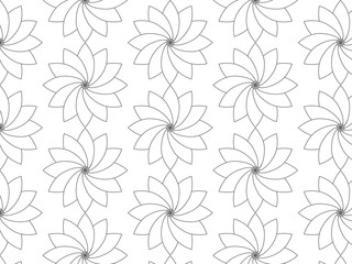 Linear vector pattern, repeating petals