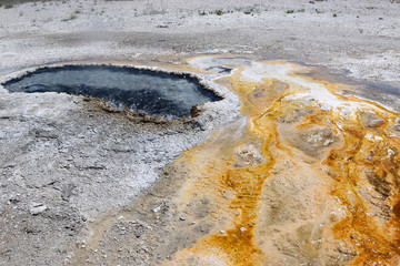 small hot spring at yellowstone