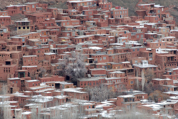 Panorama of Abyaneh. Most Beautiful Ancient and Authentic Village in the country. Iran.