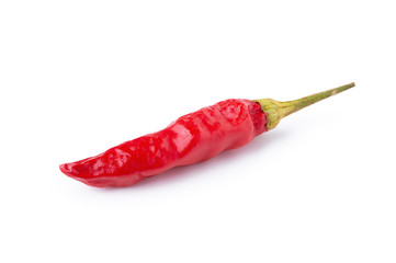 Dried red chili or chilli cayenne pepper isolated on white background