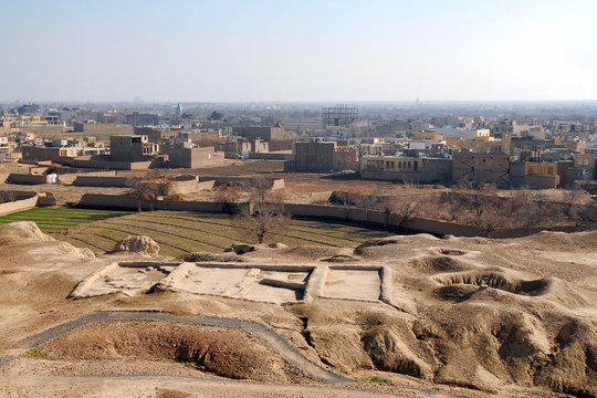 Iranian attractions. View at Kashan from Tepe Sialk, Iran.
