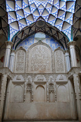 Fragment of interior of Khan-e Abbasian historic house. Kashan, Iran.