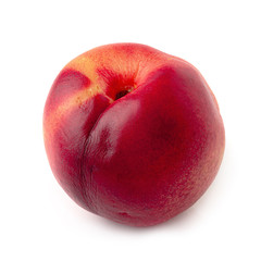 Ripe fresh Nectarine fruit isolated on white background.