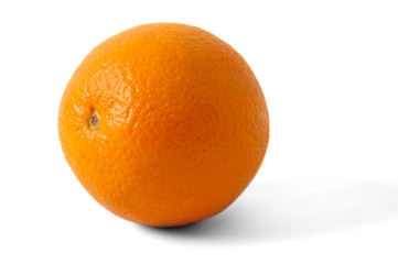 Big juicy orange on white background