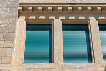 Green Blinds Closed