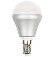 LED bulb with metal housing isolated on white background